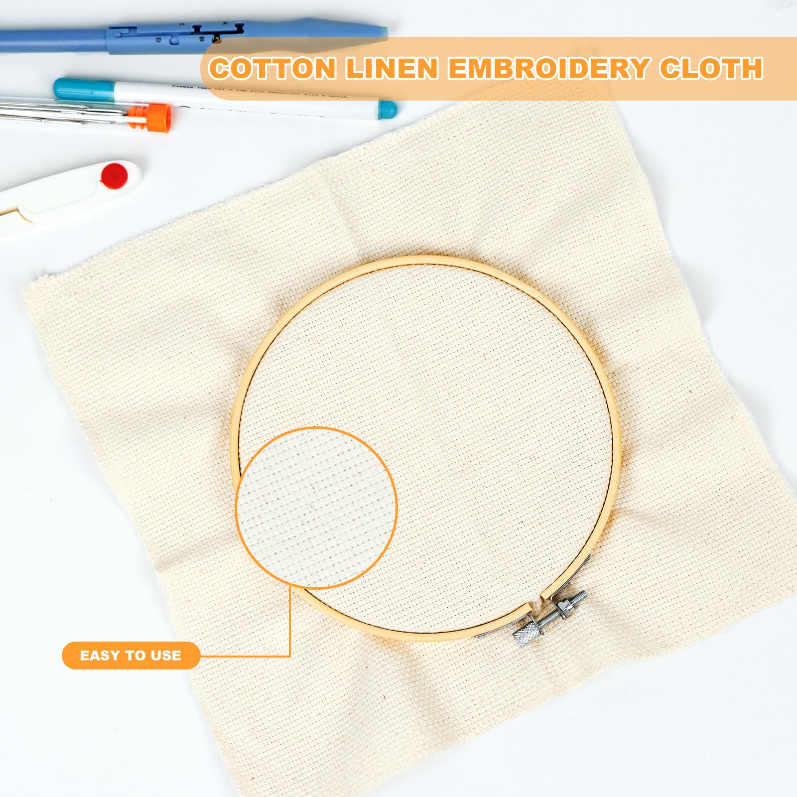 Kit Punch Needle 17 Pièces - Broderie à L'Aiguille Magique - Cercle, Tissu, Fils Et Aiguille Réglable - DIY Débutant