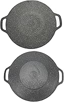 Vista 9 de Keenso Korean BBQ Grill Pan, Round Griddle, Non Stick 6 Layer Coating, Black