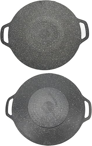 Vista 18 de Keenso Korean BBQ Grill Pan, Round Griddle, Non Stick 6 Layer Coating, Black