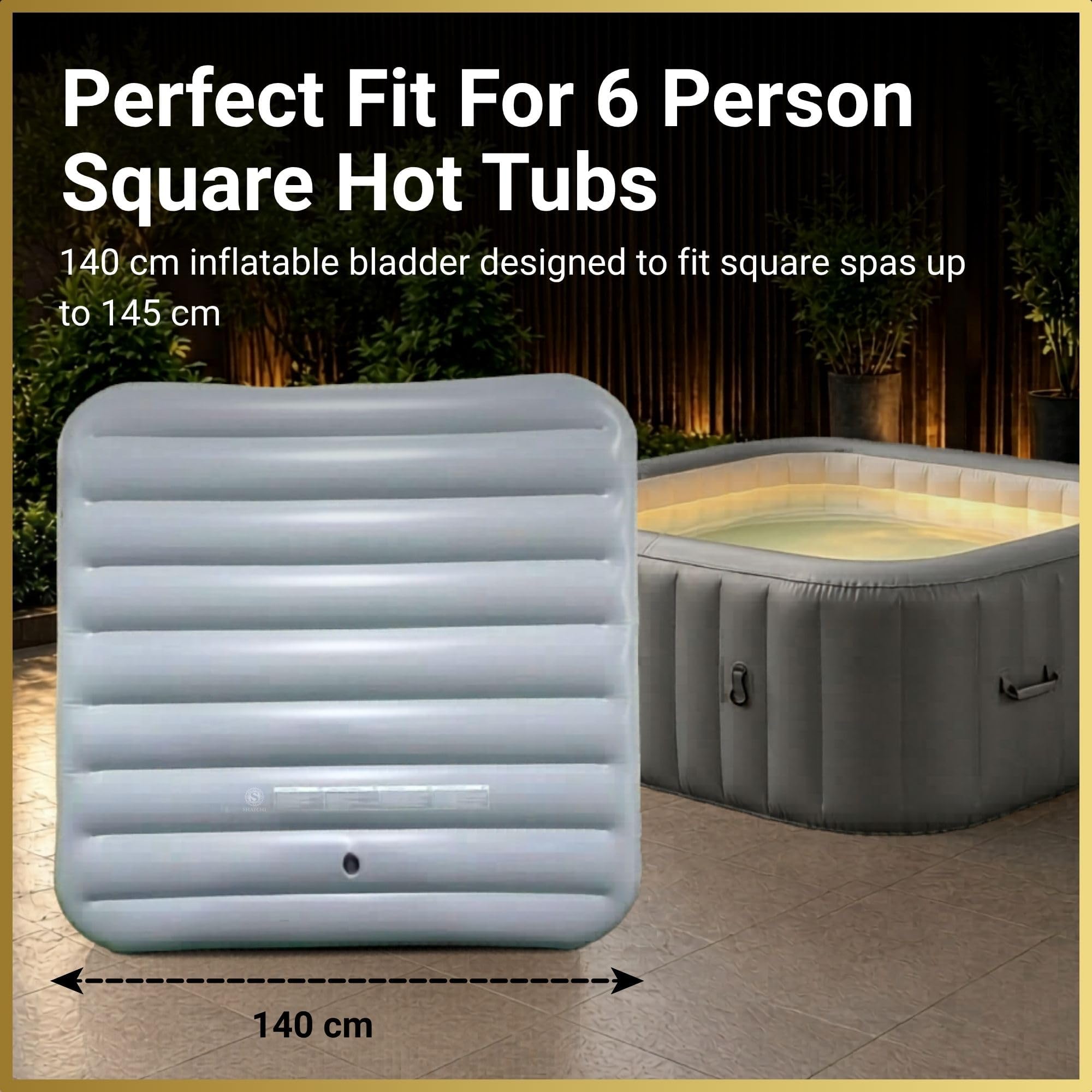 SHATCHI Copertura per Vasca idromassaggio, Risparmio energetico per Vasca idromassaggio Mspa, Gonfiabile, Protezione da Pioggia, fuoriuscite, Calore, per vasche quadrate per 6 Persone, 160 x 160 cm