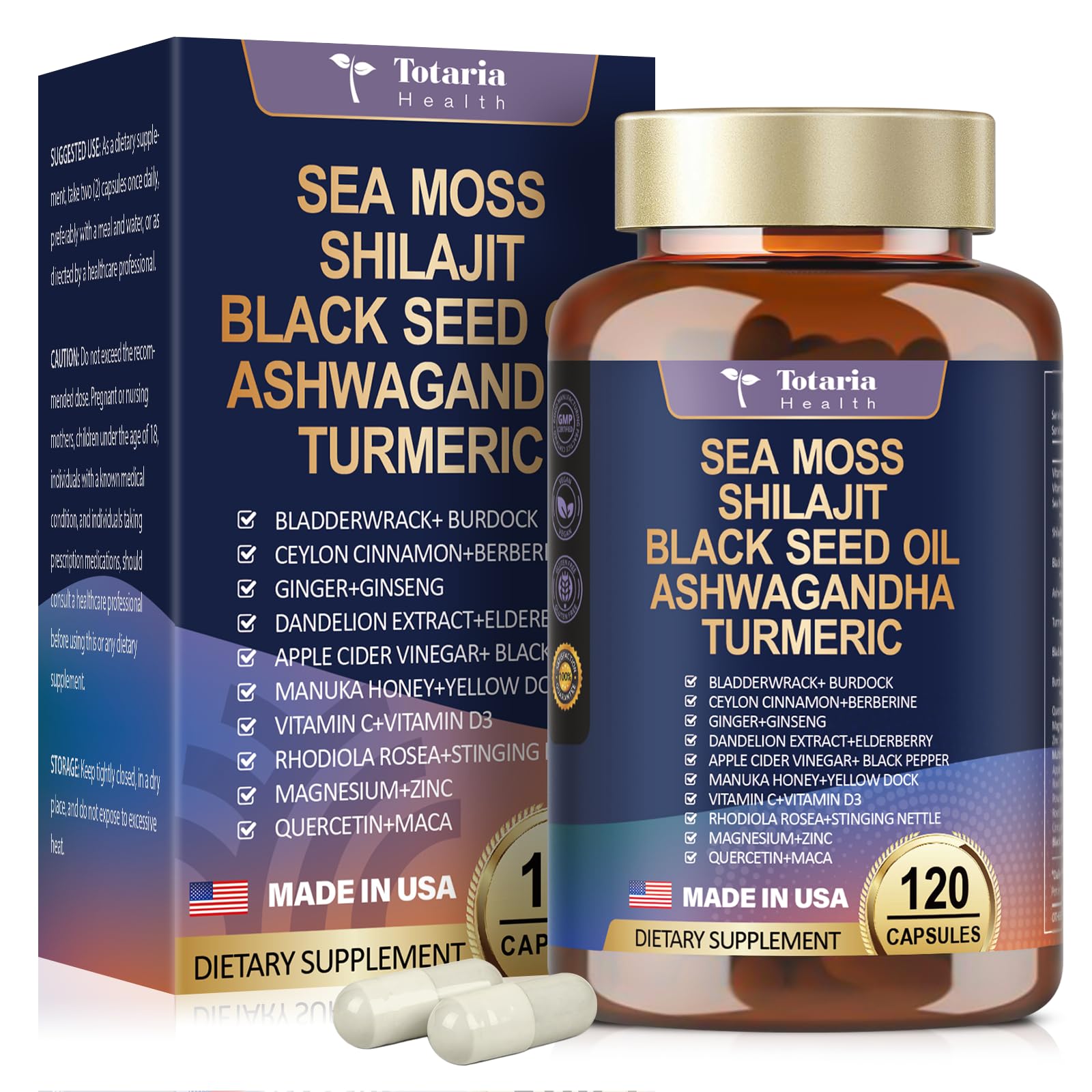 Amazon.com: 25-in-1 Sea Moss Black Seed Oil Ashwagandha Ginger Shilajit ...