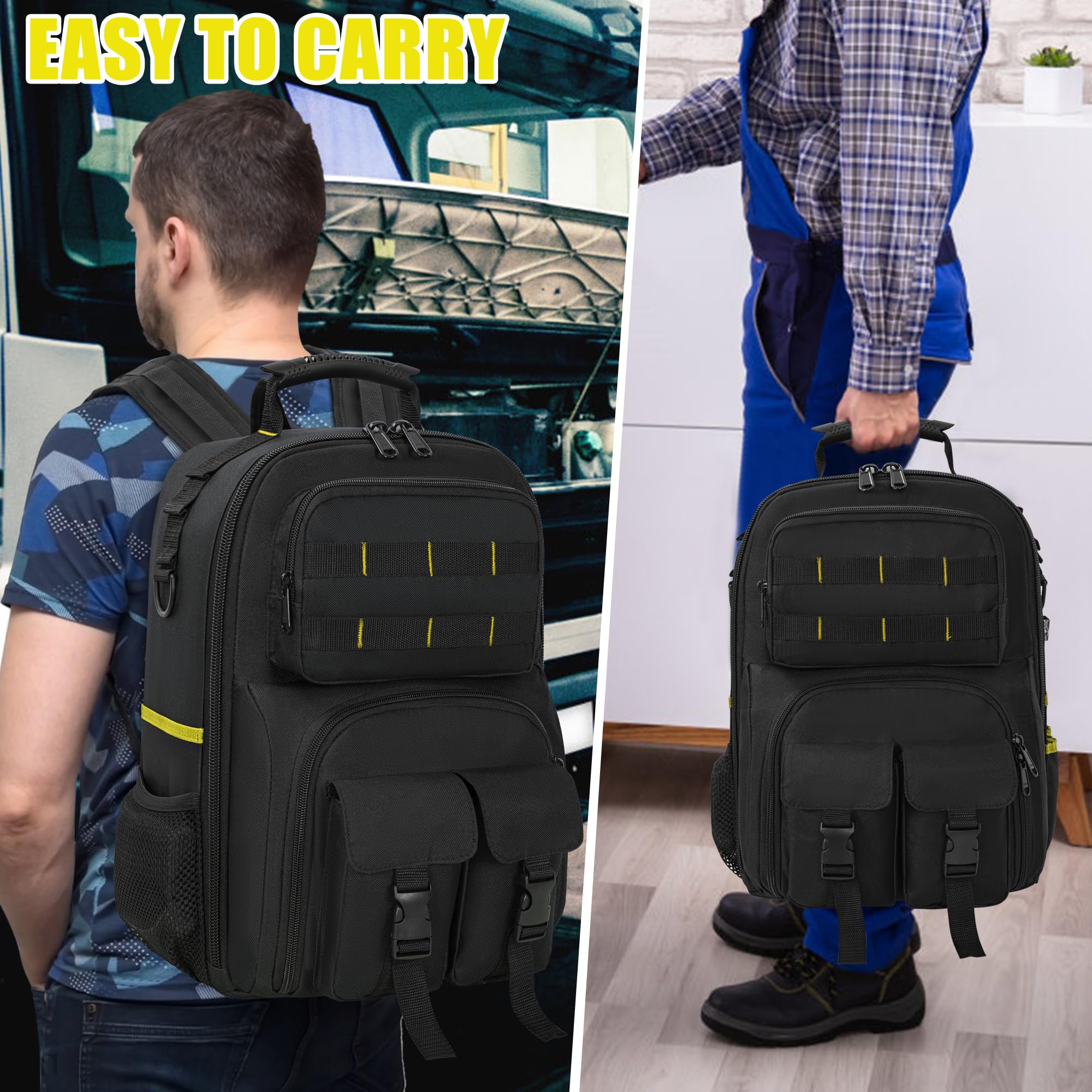 AKOZLIN bolsa de herramientas resistente con hombros acolchados,Amarillo
