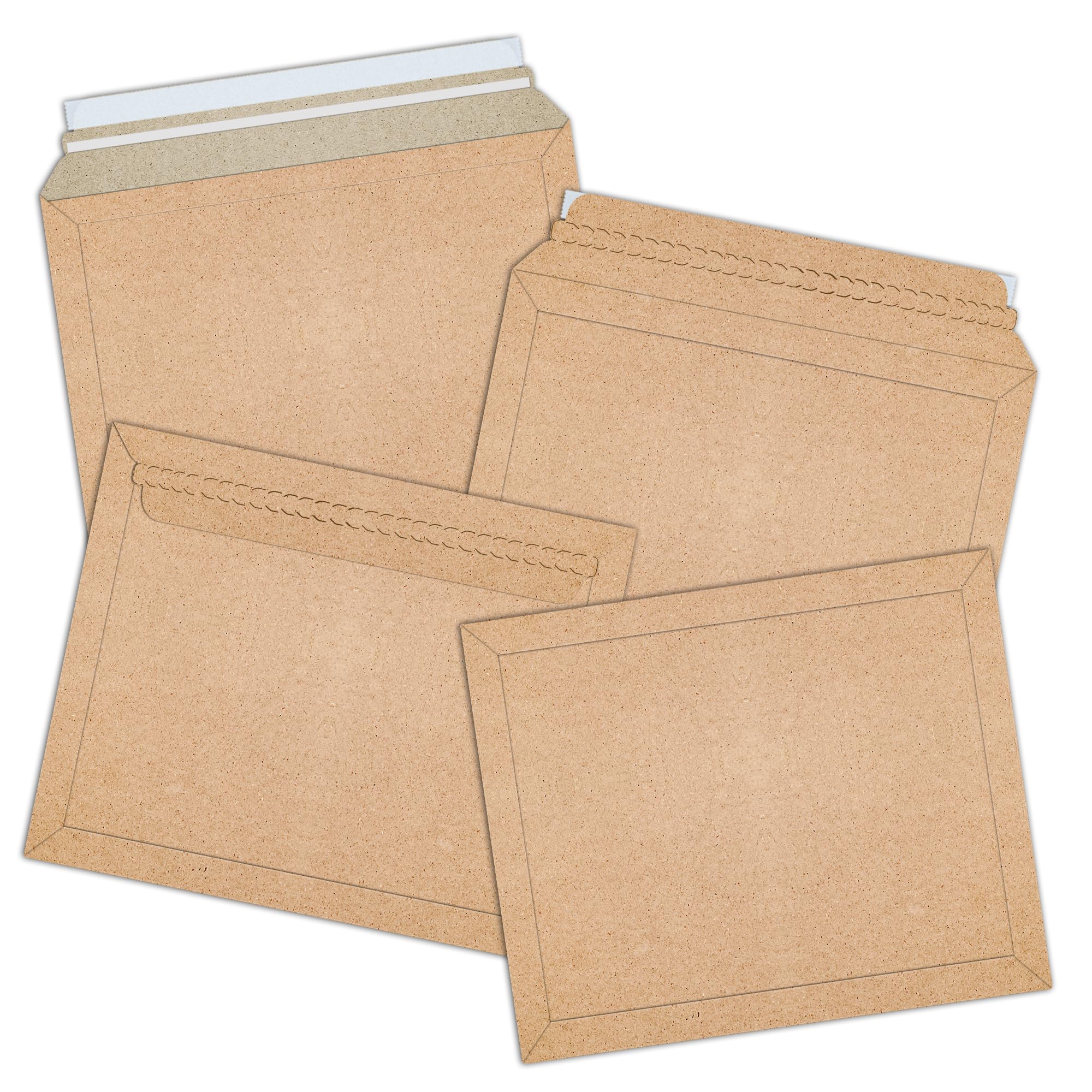 iSOUL Rigid Cardboard Envelopes 164 x 178mm 400gsm Card - Peel and Seal - Rip and Strip Open - Capacity Book Mailers/Card Mailers for Royal Mail Large Letter Posting 40 Pack