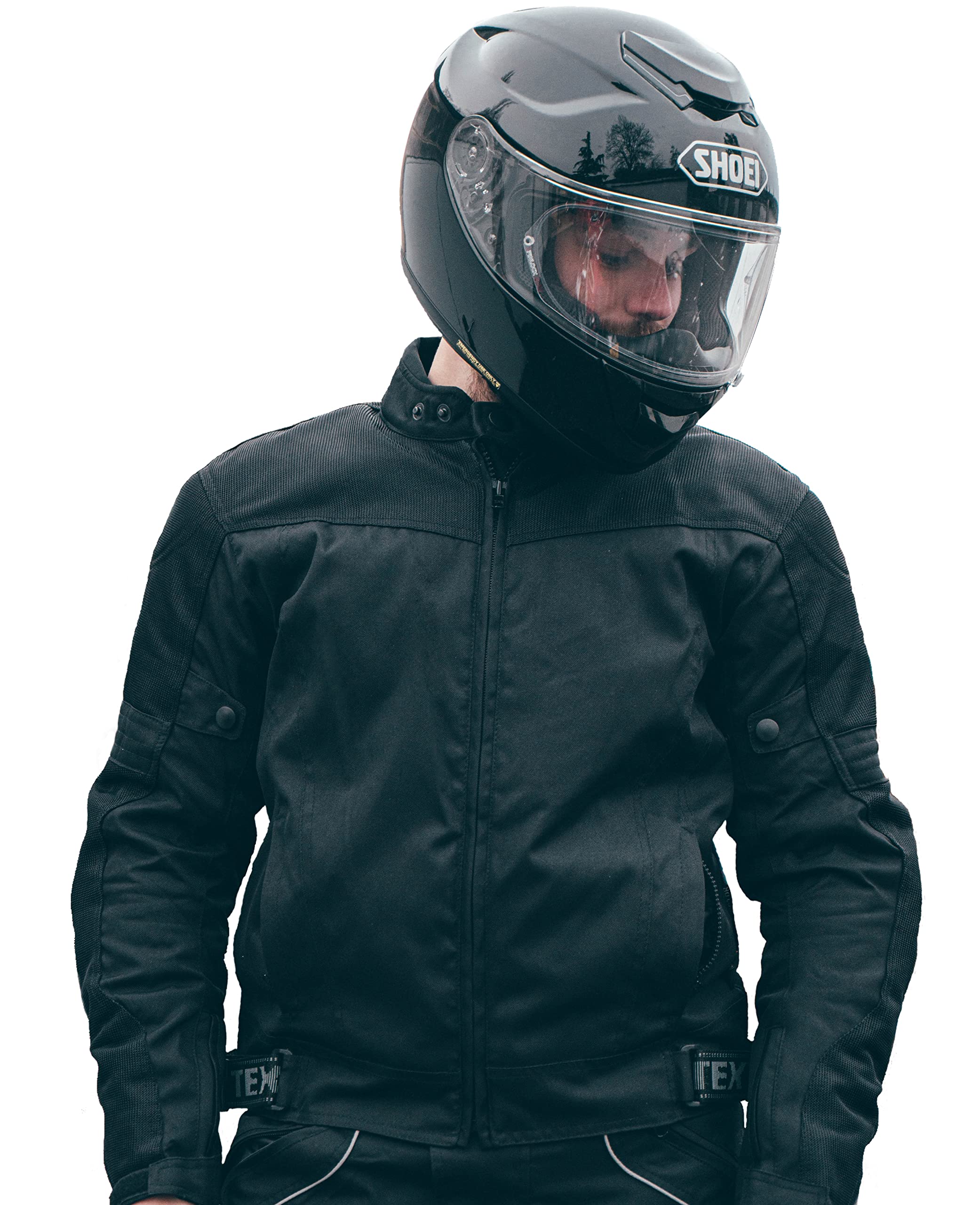 Motorjas voor heren - Cordura waterdicht textiel met protectoren - CE gepantserd (EN 1621-1) - Zomer of Winter - Texpeed - Zwart - 5XL