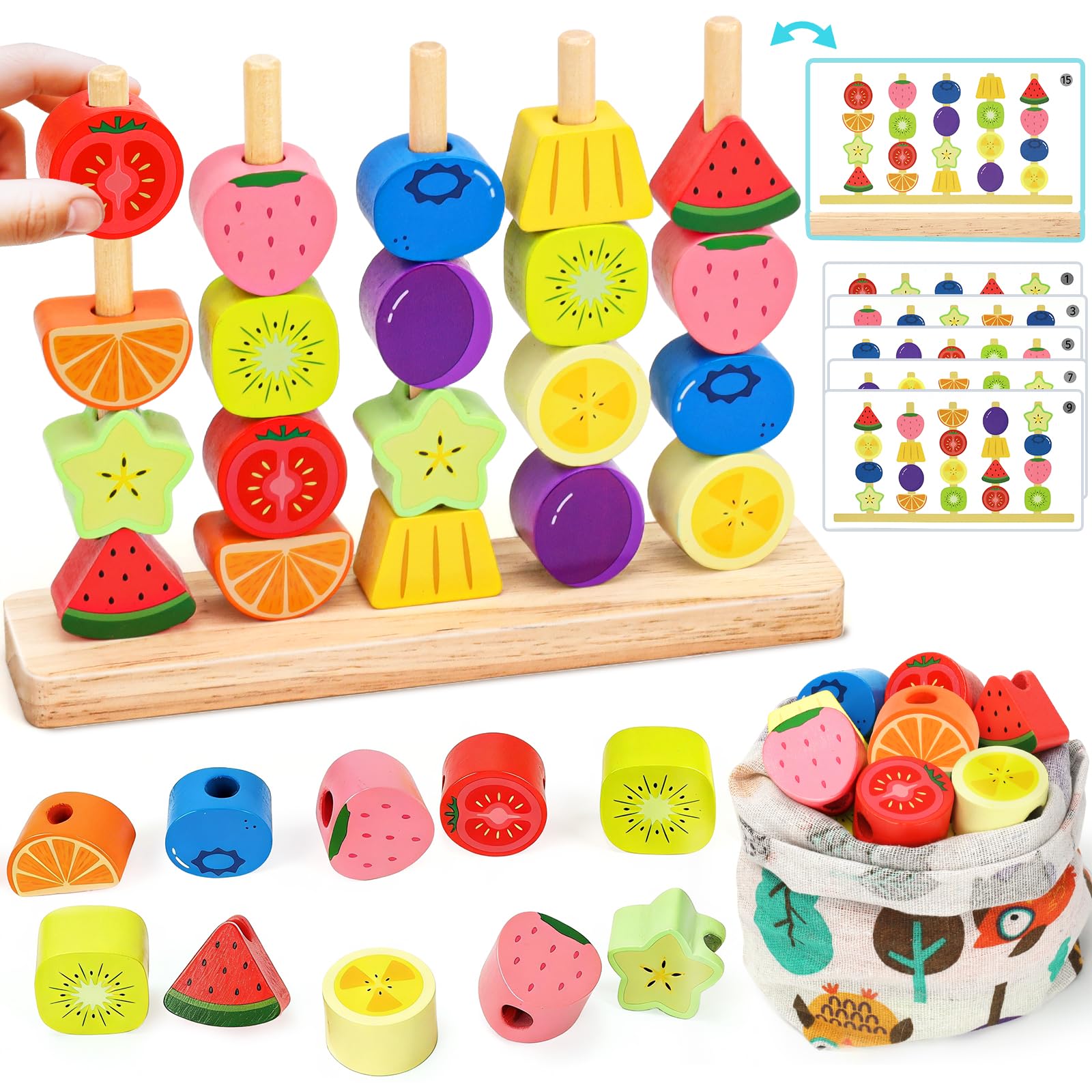 Montessori Wooden Toddler Toys Gifts: Toys for 2 3 4 Year Old Boys Girls