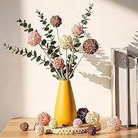 Vista 6 de Patelai 36 Piezas Bolas de Mimbre de Ratán Bolas Decorativas para Jarrón Centro de Mesa Cuencos Esferas de Relleno para Decoración del Hogar, 4 Boho