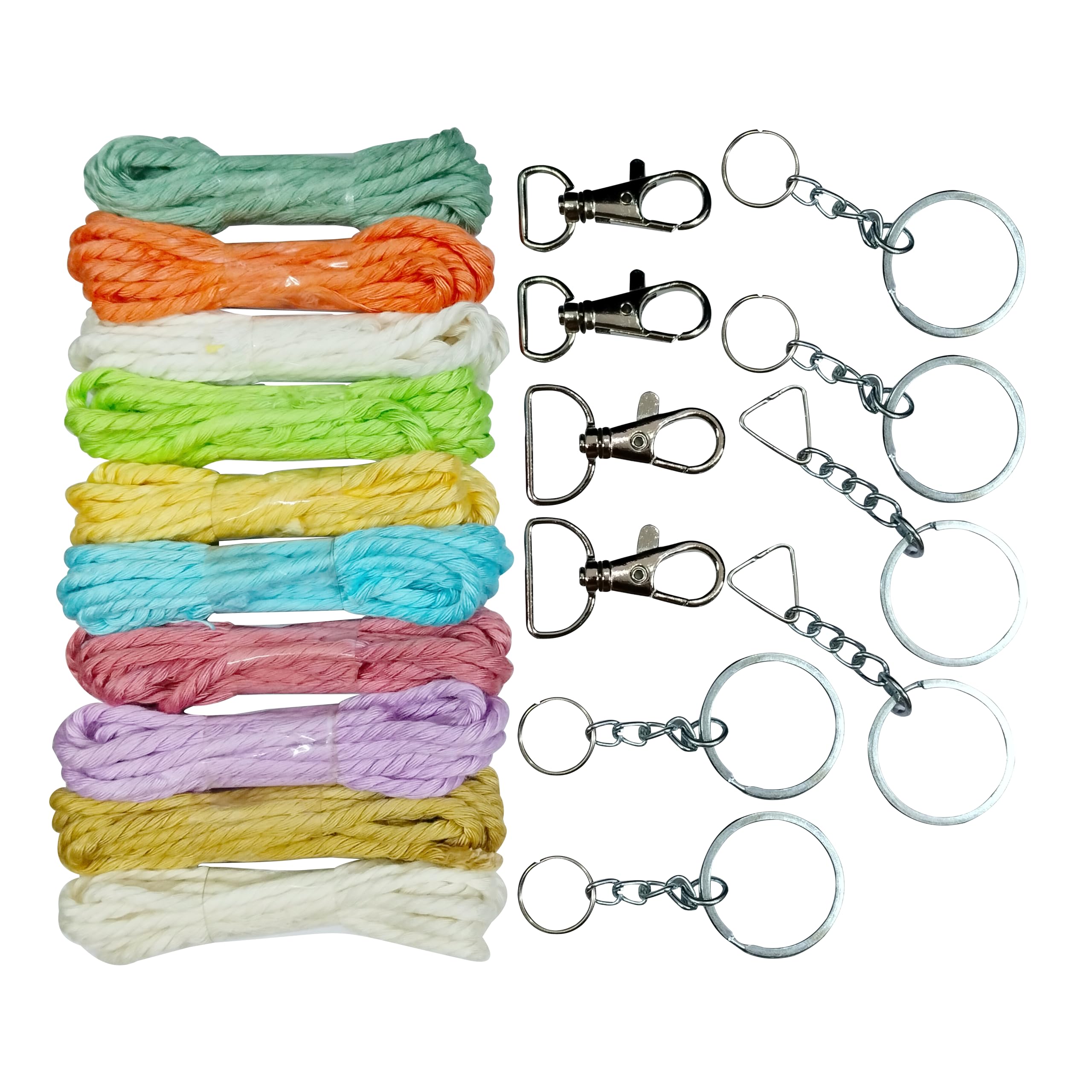 zoohi DIY Macrame Keychain Kit with 9 Colorful Cords and 10 Metal