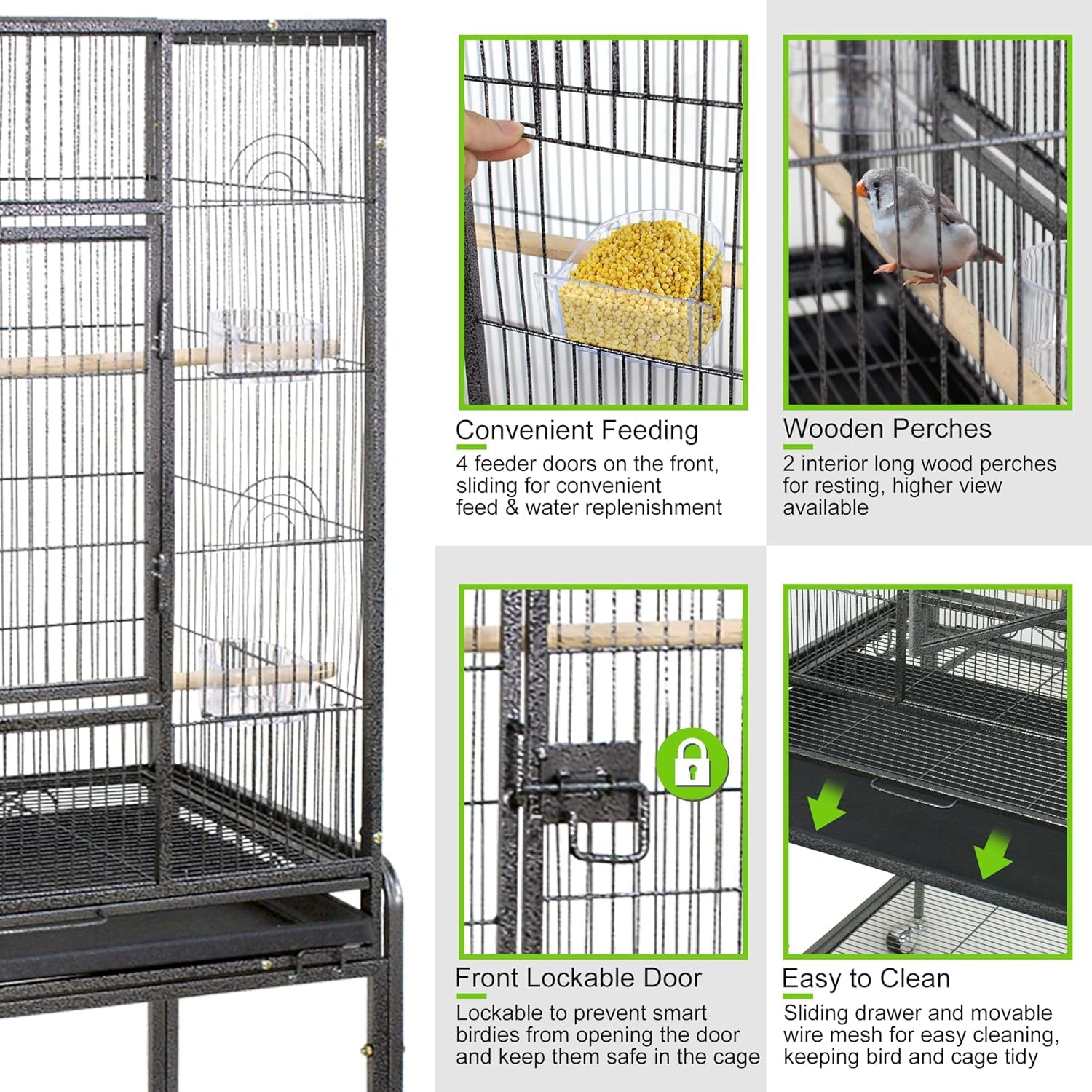 Jaula para Pájaros, Transportín Versátil para El Hogar Y Los Viajes. Accesorios Ideales para Cacatúas, Loros, Periquitos, Cotorras, Cotorras, Palomas Y Otras Aves Pequeñas Y Medianas.