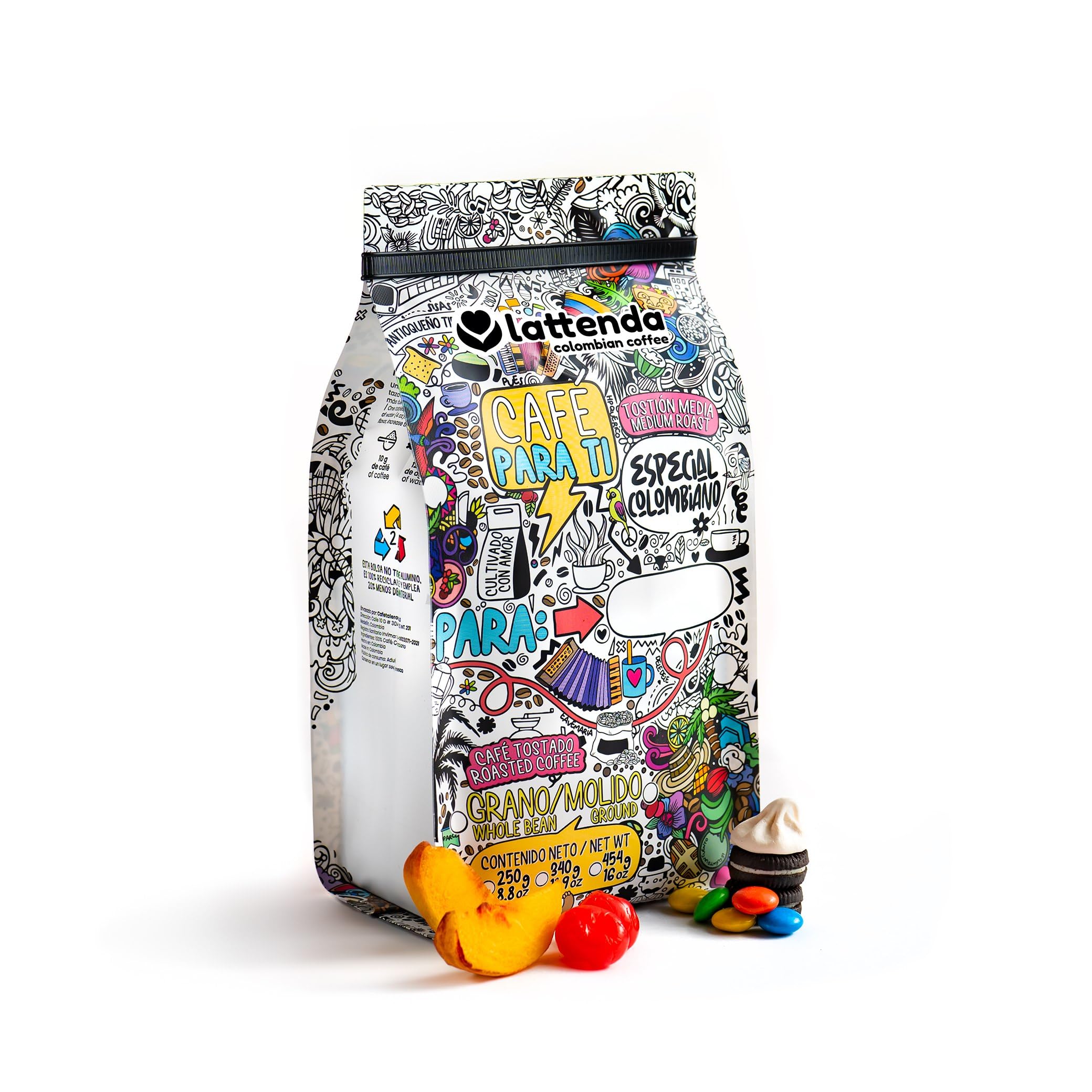 Lattenda Para Ti Specialty Coffee: Personalized Colombian Culture in Every Sip - 454g Whole Bean