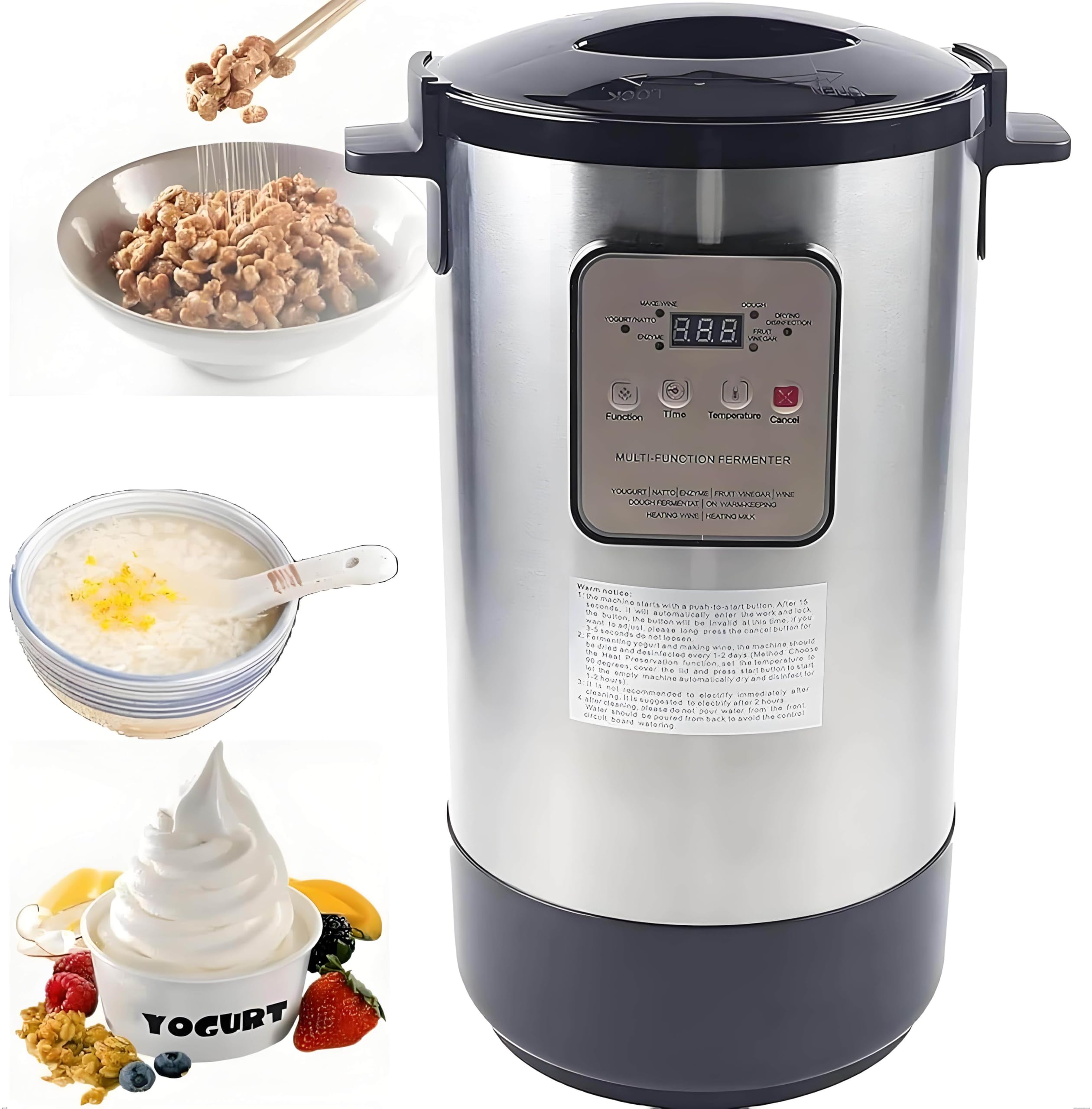 GUTYGIO Automatic Digital Yogurt Maker & Cheese Maker, 12L Commercial Fermentation Machine for Home & Bar, Multi-Function Yogurt Maker for Smoothies & Desserts Yogurt Lovers