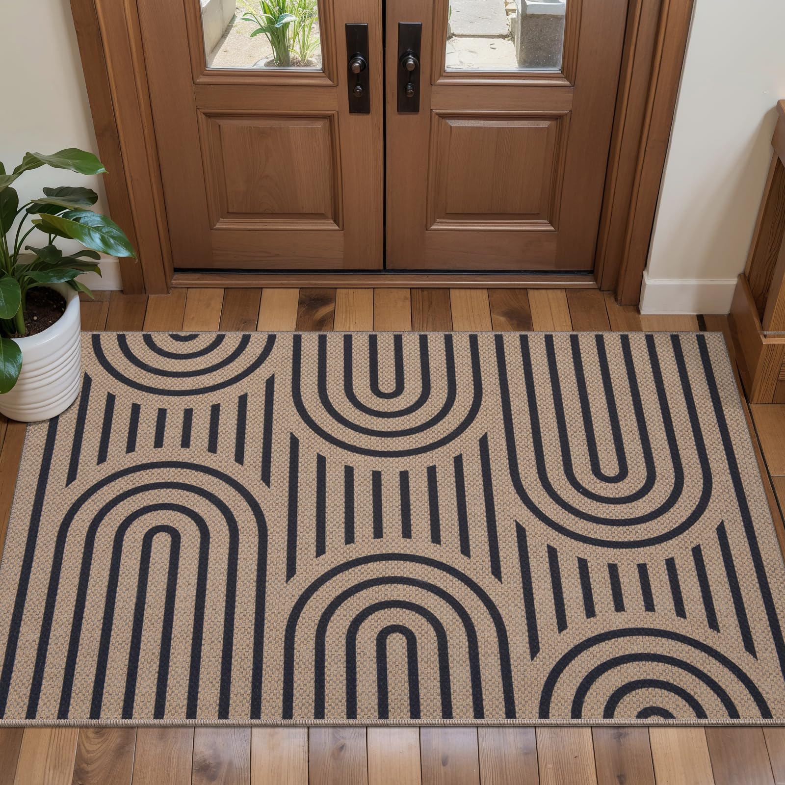 Tapis moderne lavable pour entrée fin et résistant aux saletés de cuisine - 7
