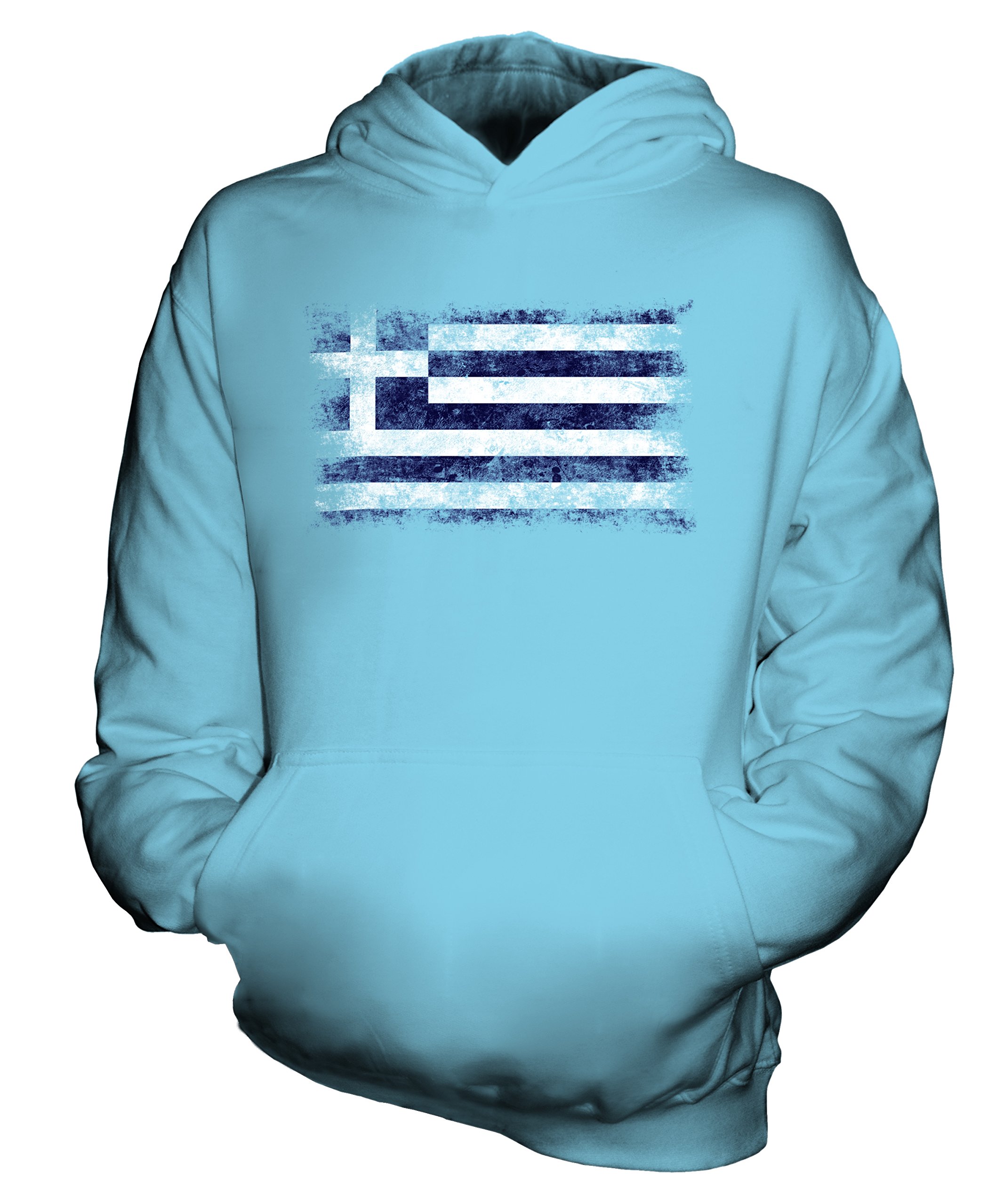 Candymix Grecia Bandiera Effetto Consumato Unisex Bambino Ragazzi/Ragazze Felpe con Cappuccio