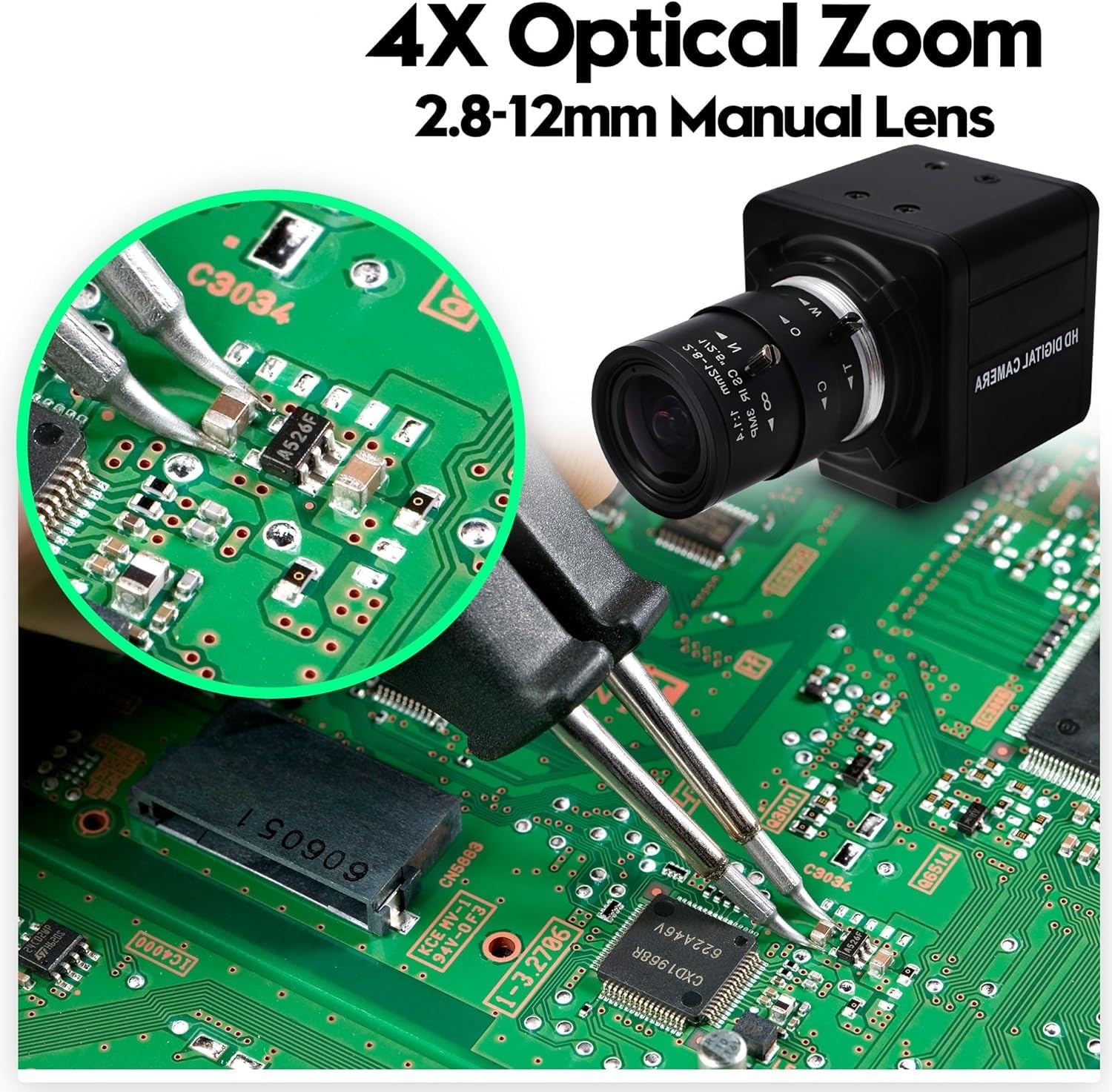 Amazon.co.jp: ELP 8MP USBカメラ 2.8-12mm 可変焦点レンズ 手動ズーム