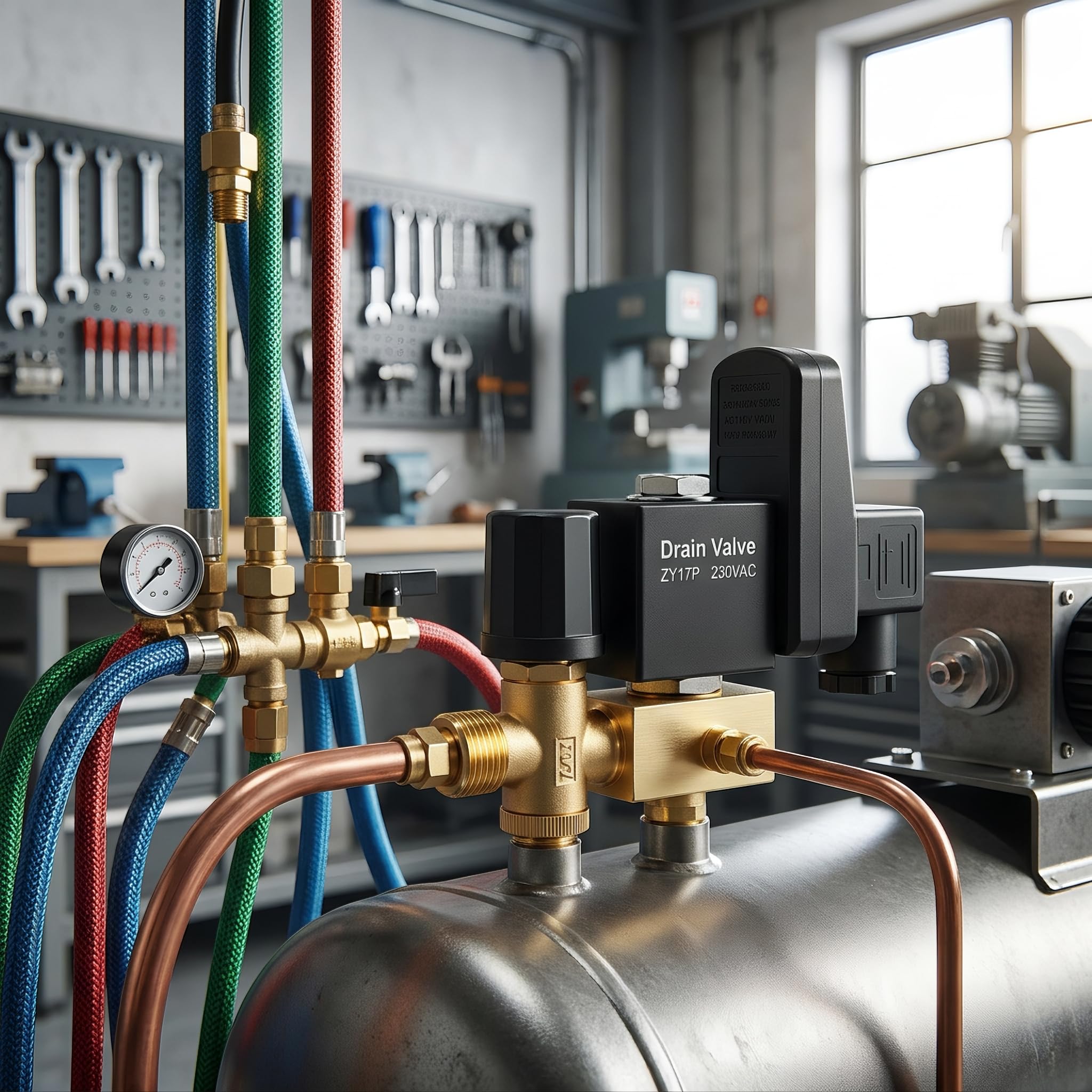 G1/2 DN15 230V Valvola di Scarico Temporizzata Elettronica del Serbatoio Dell'acqua Temporizzato Automatico per la Gestione della Condensa del Compressore D'aria(230V)