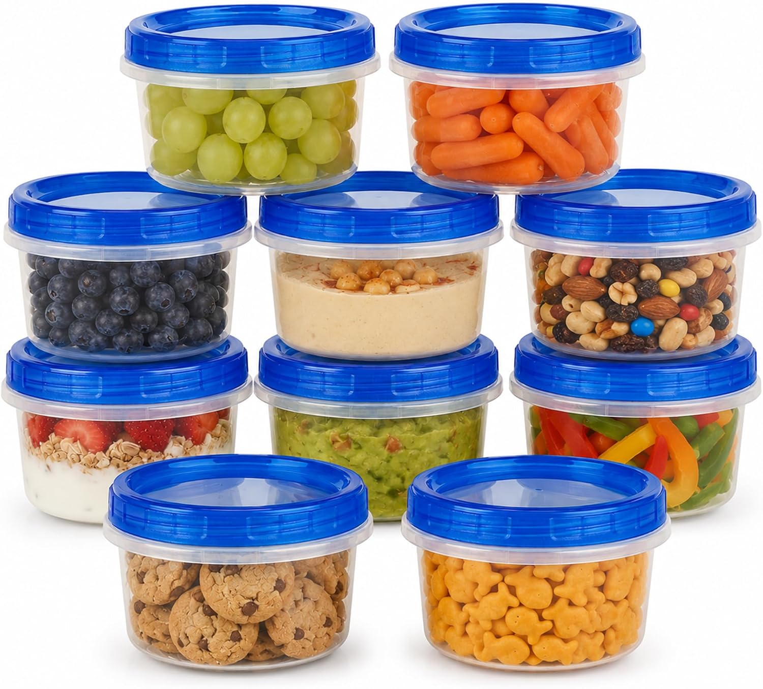 8 Oz Freezer Storage Containers With Twist Top Lids, 10 Pack