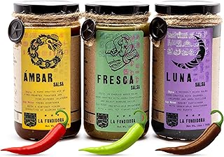 La Fundidora Mexican Snacks Trio Ambar Fresca Luna Salsas for Tortilla C...
