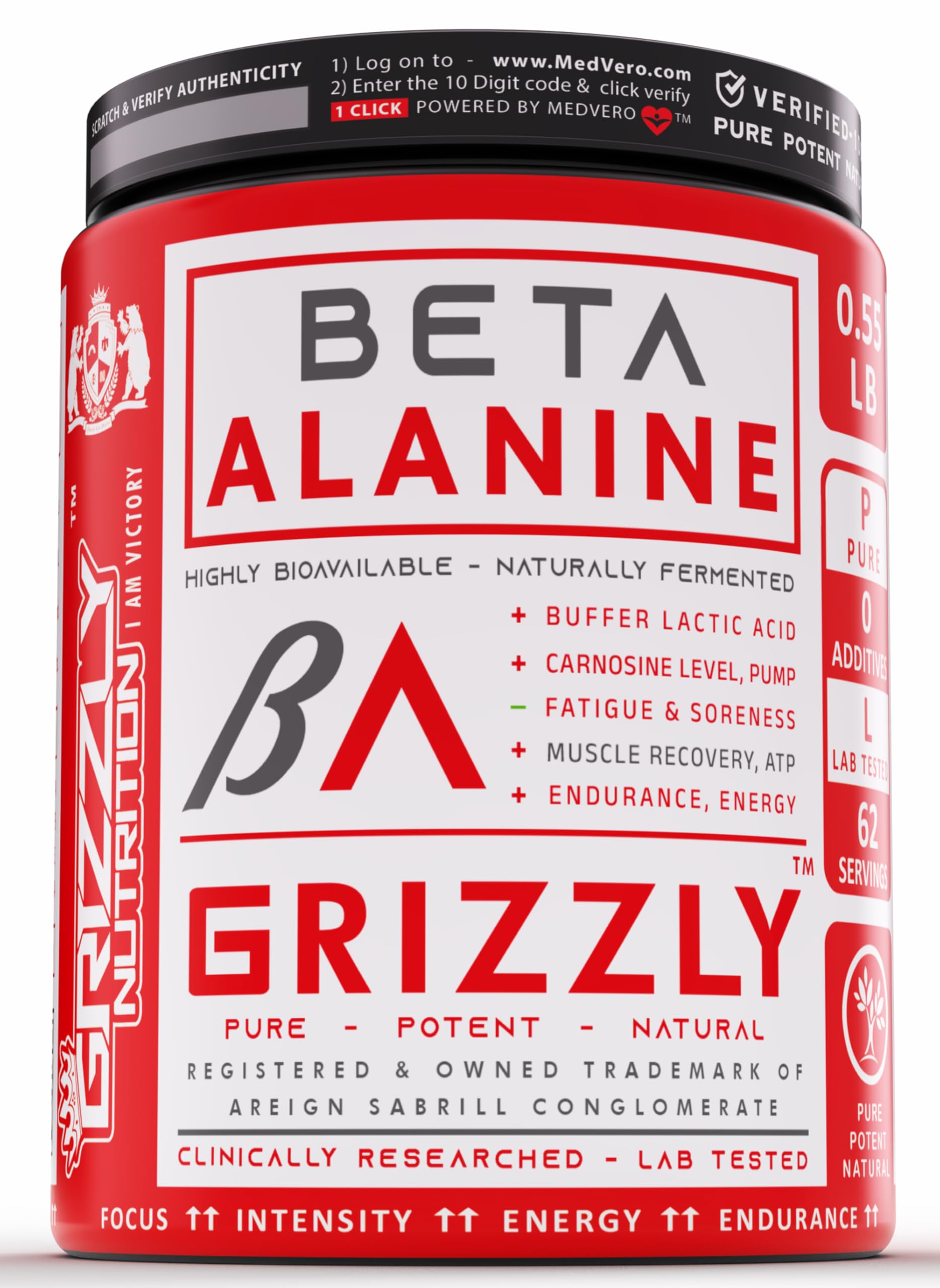Pure Beta-Alanine, no added flavor, color, sweeteners, True Athlete Ultra Professional Standard - Highly Bioavailable -Amino support, 250 grams 60 servings
