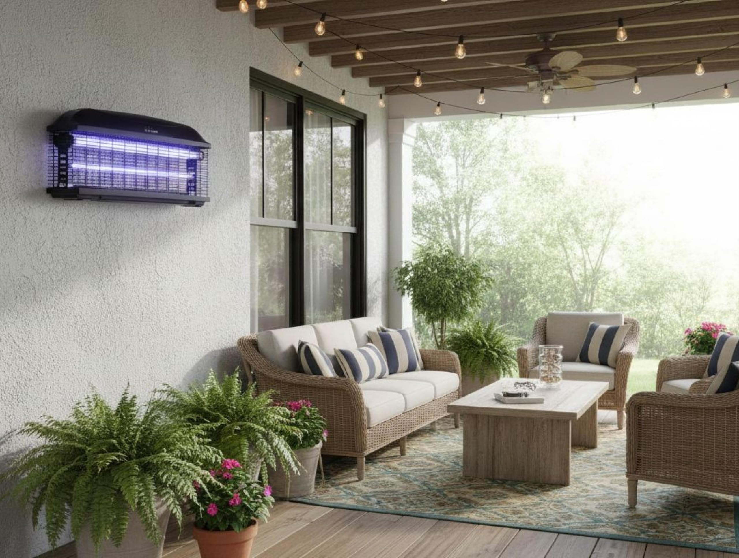 PUR LINE Insektenvernichter mit UV-Licht mit hoher Intensität, 45 W, IPX4-Schutz, ideal für große Innenräume oder halbbedeckte Außenbereiche