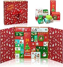 Advent Calendar Boxes Advent Calendar Box 24 Christmas Gift Boxes Advent Calendar 2025 for Countdown and Christmas Decorations (Red)