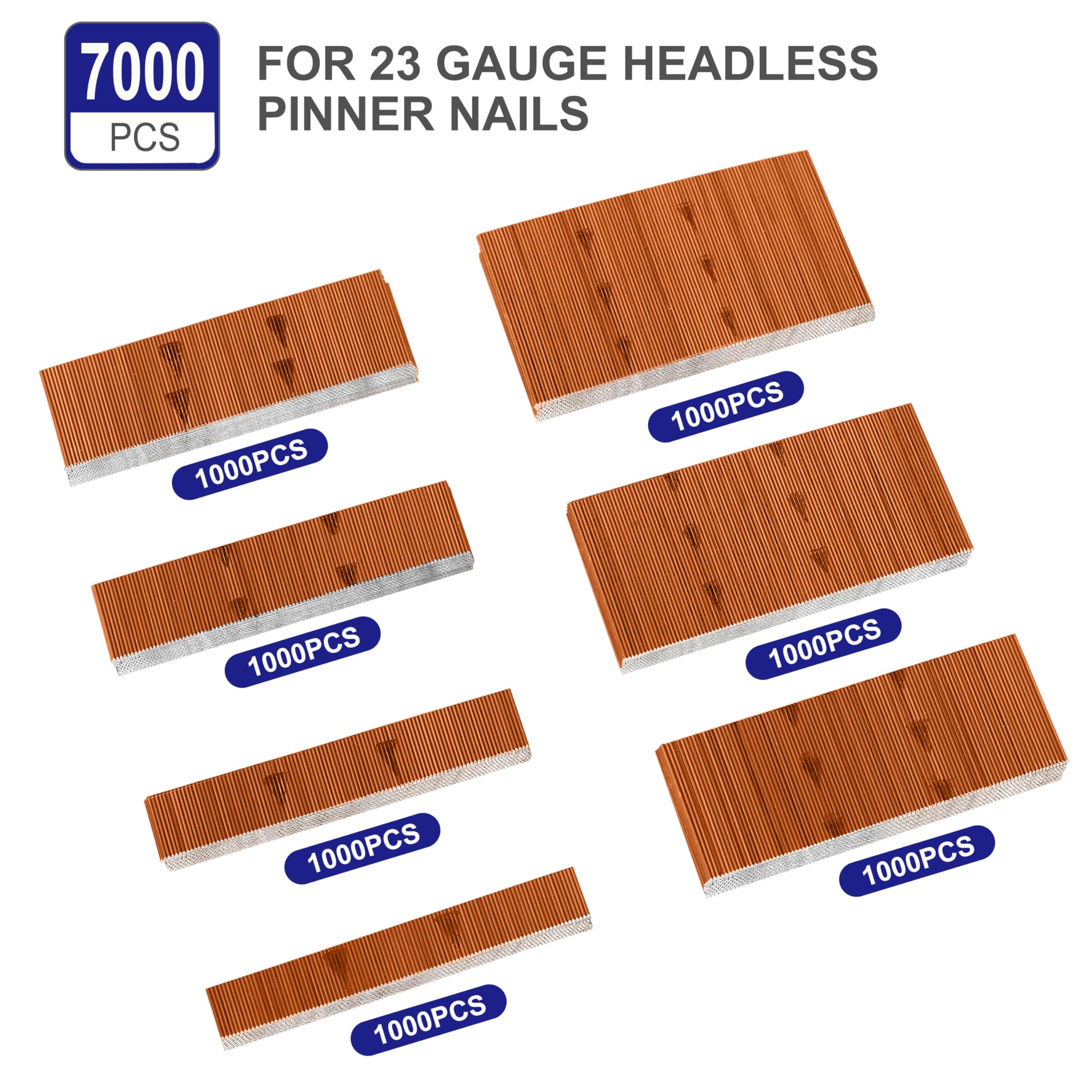 7000 Pin Nails - Assorted Sizes & Rust Resistant -4