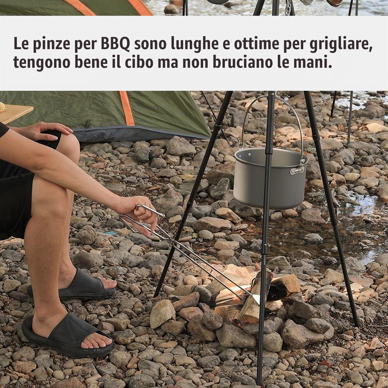 Tissting Pinze per Forbici Extra Lunghe, Pinze per Barbecue da Esterno in Acciaio Inossidabile da 55 Cm, Pinze per Forbici da Cucina Lunghe, Pinze per Legna da Ardere con Pinze per Carbone