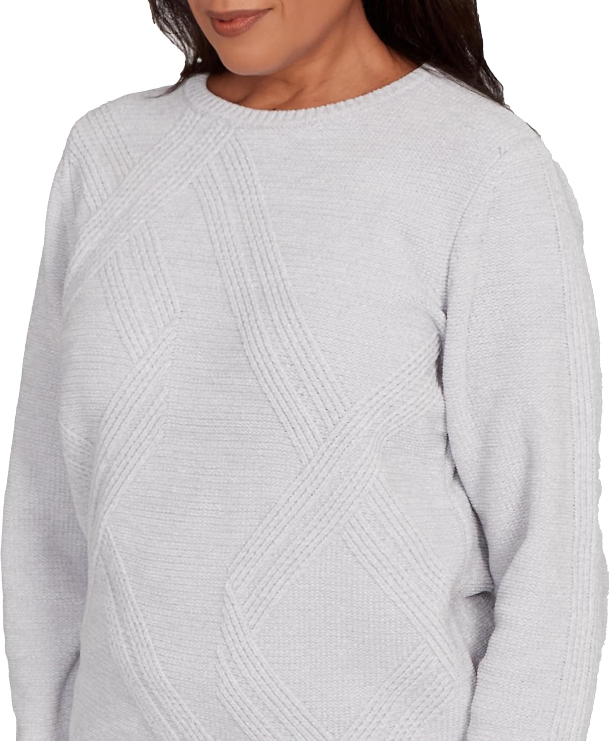 Alfred Dunner Women's Cable Chenille Pullover Sweater