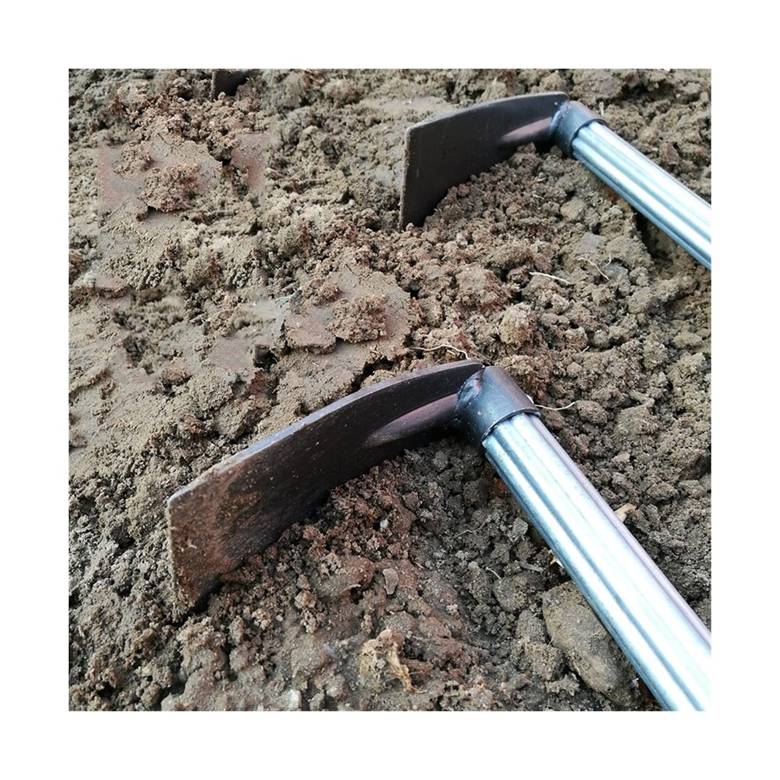 1 pieza de azada de herramientas de mano - Azada de acero con mango antideslizante Pico de jardín portátil Rastrillo Pala Excavadora de excavación para plantar Herramientas agrícolas Herramientas de j