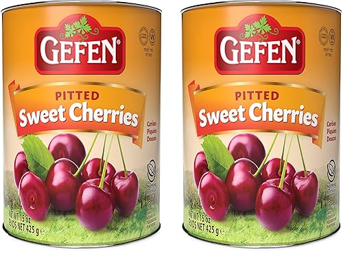 Gefen Sweet Pitted Dark Cerries (2 unidades), jarabe de maíz sin alta fructosa, nada artificial, kosher (incluye Pascua)