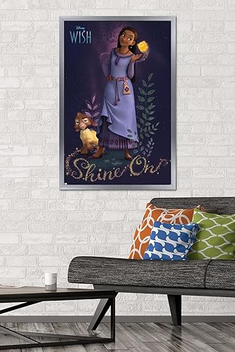 Miniatura 2 de Trends International Disney Wish - Póster de pared Asha, 22.37 x 34.00 pulgadas, versión enmarcada plateada
