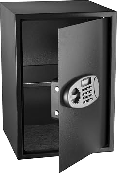 AdirOffice Security Safe with Digital Lock - Electronic Digital Security Safe Box Steel Construction - Ideal for Storage of Cash, Documents, Jewelries and More - 2.32 Cubic Feet, Black