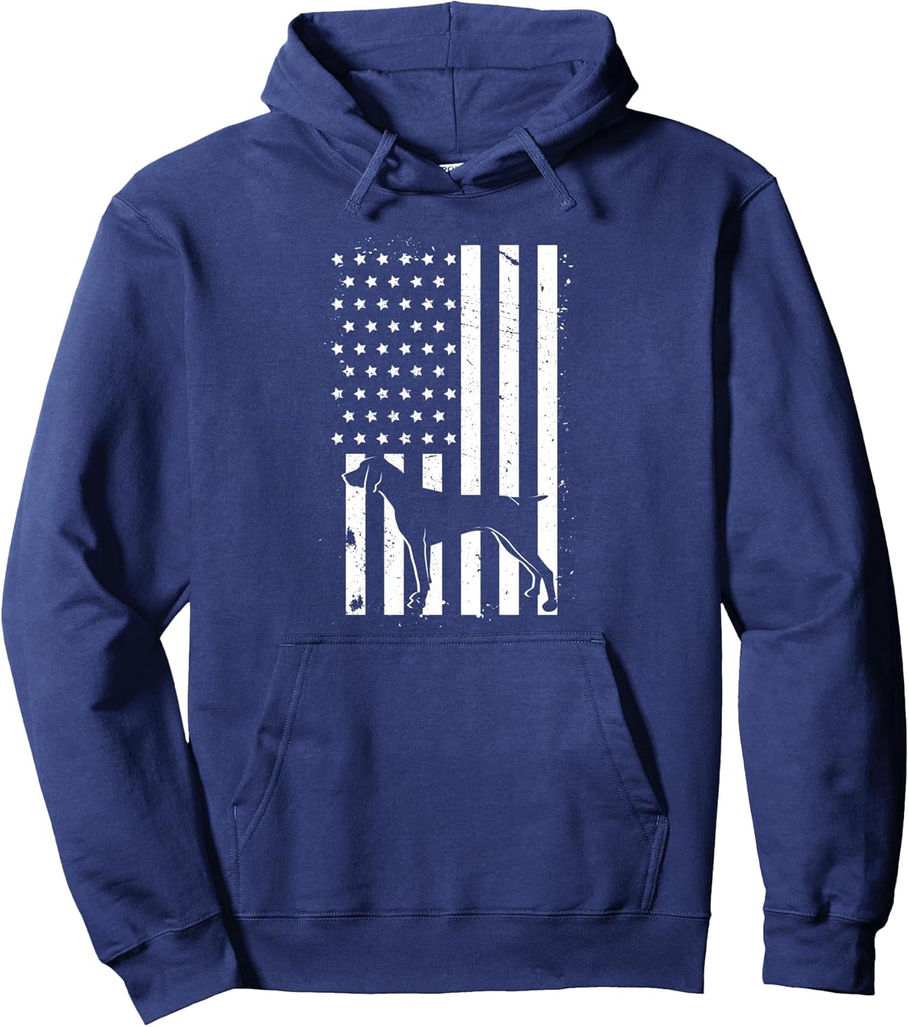 German Shorthair Pointer | Retro USA Flag Silhouette Pullover Hoodie