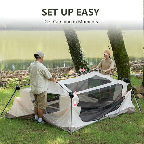 Miniatura 6 de BISINNA 4 Person Camping Tent Family Cabin Tents with Full Rainfly Waterproof Large Double Layer Glamping Tent for Car Camping Outdoor Picinic