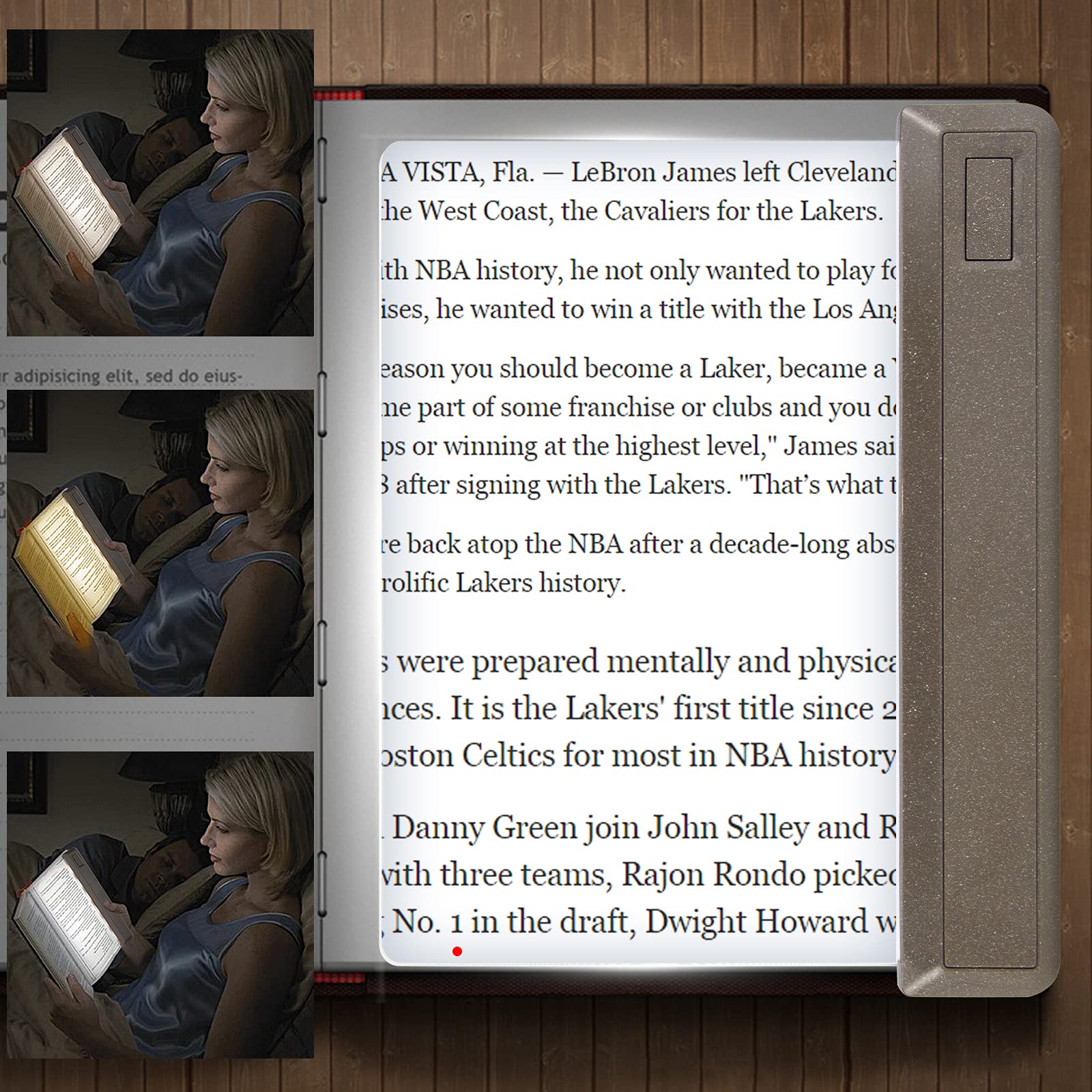 LUXSWAY Rechargeable Ultra Bright LED Page Magnifier Ebook Page Magnifier Dimmable Magnifier with 12 Anti-Glare Dimmable LEDs Suitable for Reading Small Prints & Low Vision Seniors with Aging Eyes