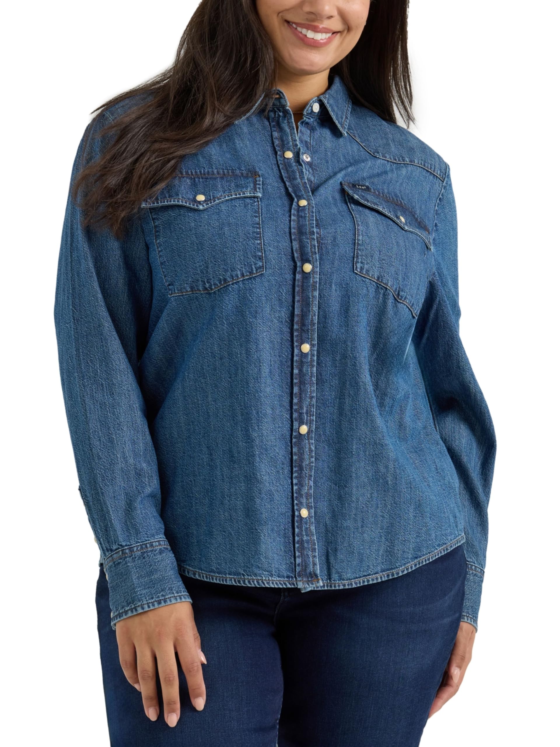 Lee Camicia Western Regolare Maglietta Donna