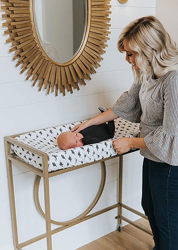 Miniatura 9 de Copper Pearl Funda de punto para cambiador de pañales de alta calidad, suave, elegante y universal para todos los cambiadores de pañales estándar,