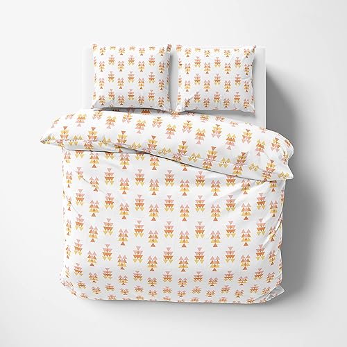 Kotton Culture Funda de edredón estampada de 3 piezas, 100% algodón egipcio, transpirable para todas las estaciones, 600 hilos, con cremallera y