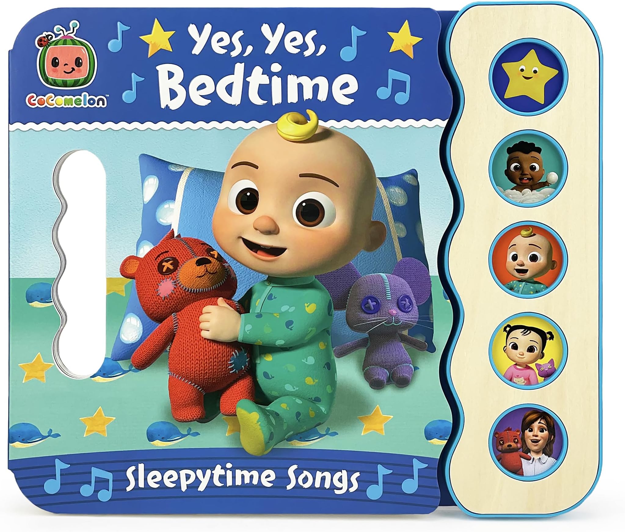 Cocomelon Yes, Yes Bedtime 5-Button Song Book: Sing and Read Toy Book with JJ and Friends, Ages 2-7