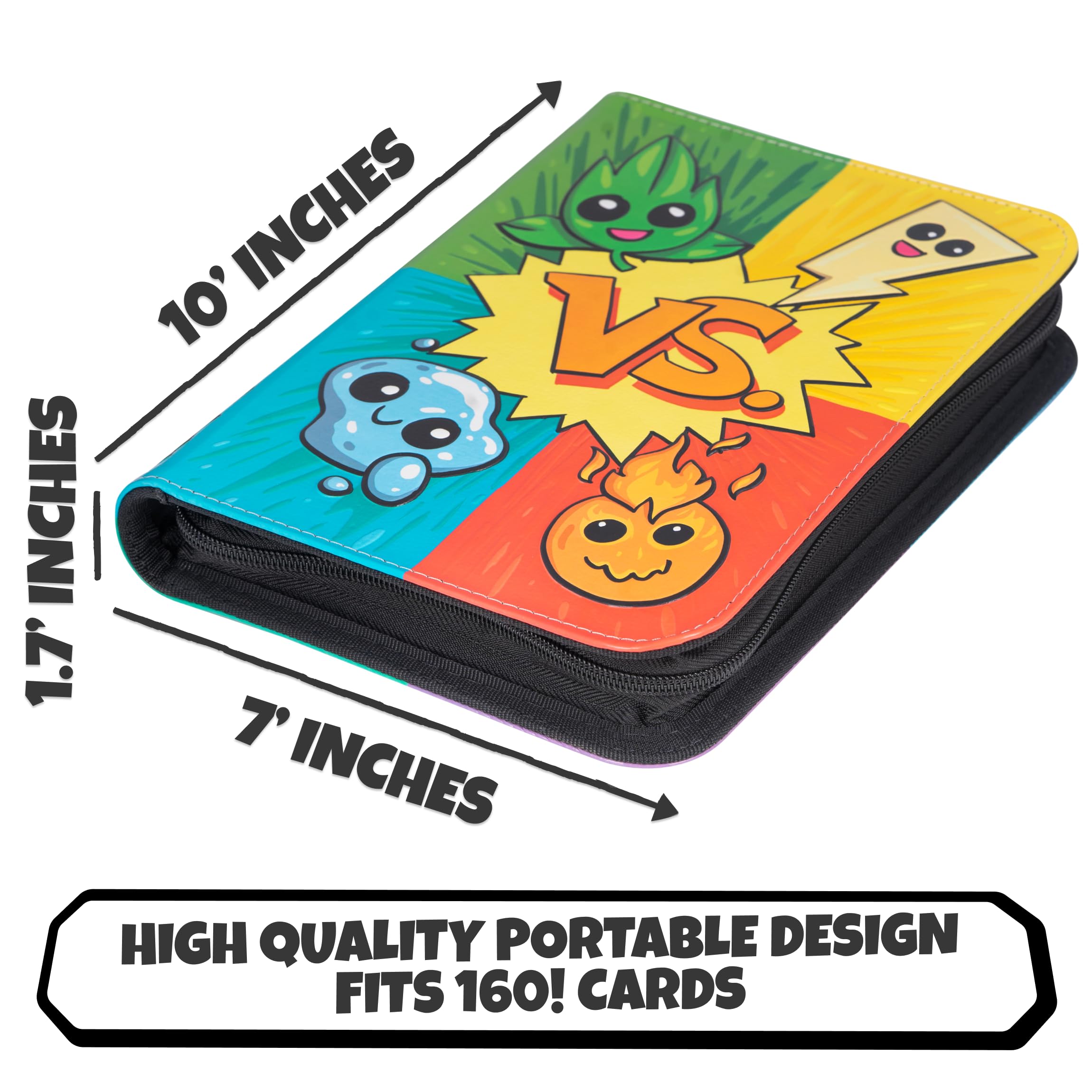 Amazon.com: 3D Card Binder for Pokemon - Stunning 3D Raised Pk Types Design  in PU Leather with Zipper