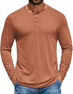 COOFANDY Men's Henley Shirts Long Sleeve T-Shirt Lightweight Fashion Casual Pullover Tee Shirt
