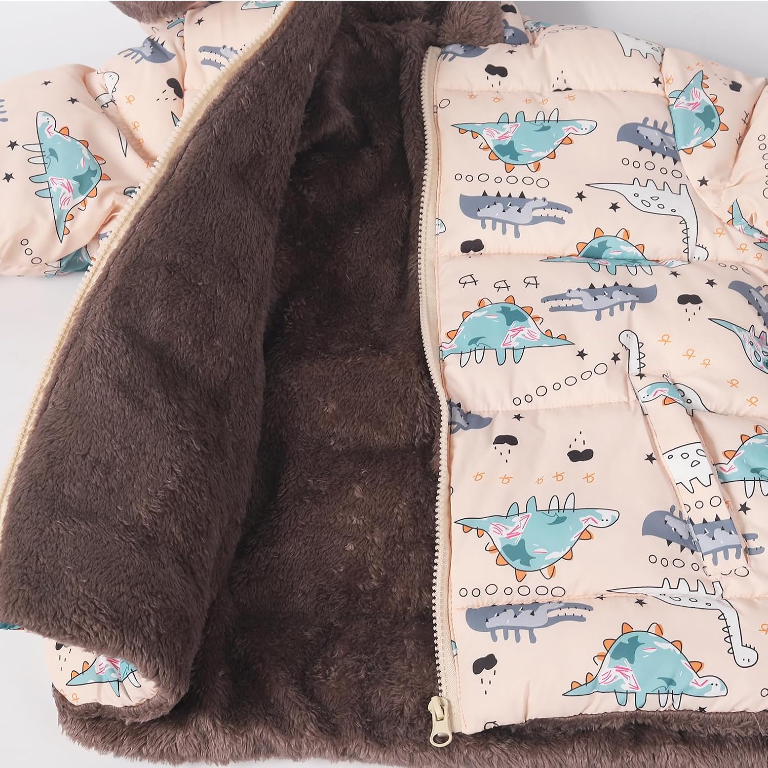 Toddler Baby Boys Girls Winter Fleece Jacket Unisex Little Kids Warm Hooded Outwear Coat 1-5T