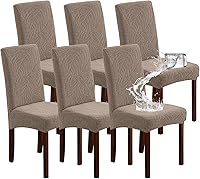 Vista 15 de Genina Fundas impermeables para sillas de comedor, fundas elásticas de jacquard para sillas de comedor, extraíbles y lavables, protector de silla