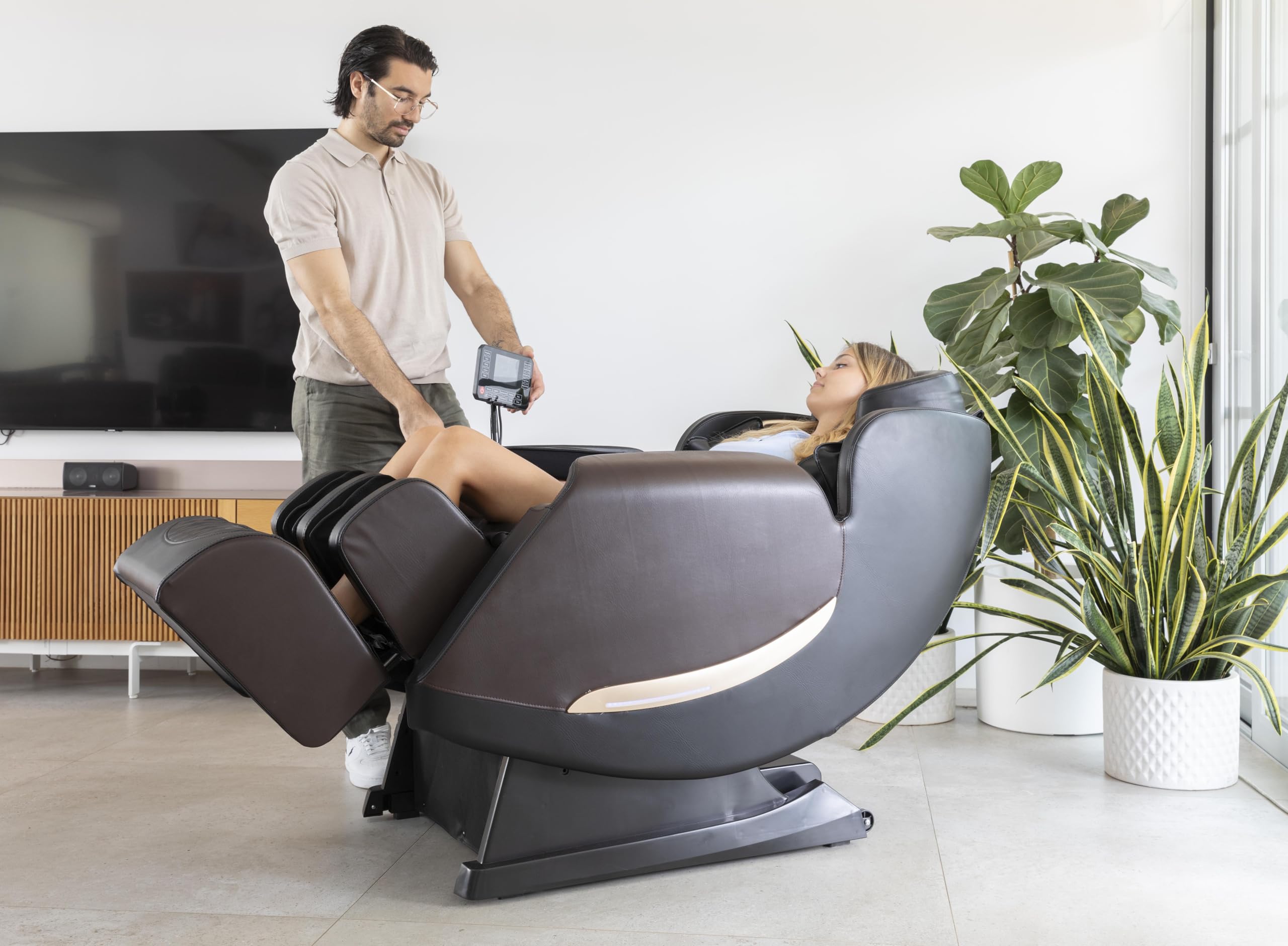 DUPI Sillón de Masaje Eléctrico | Gravedad Cero 3 Niveles | Bluetooth Música | Presoterapia y Calor | Control Digital | Sillón Relax Reclinable, Polipiel, Metal