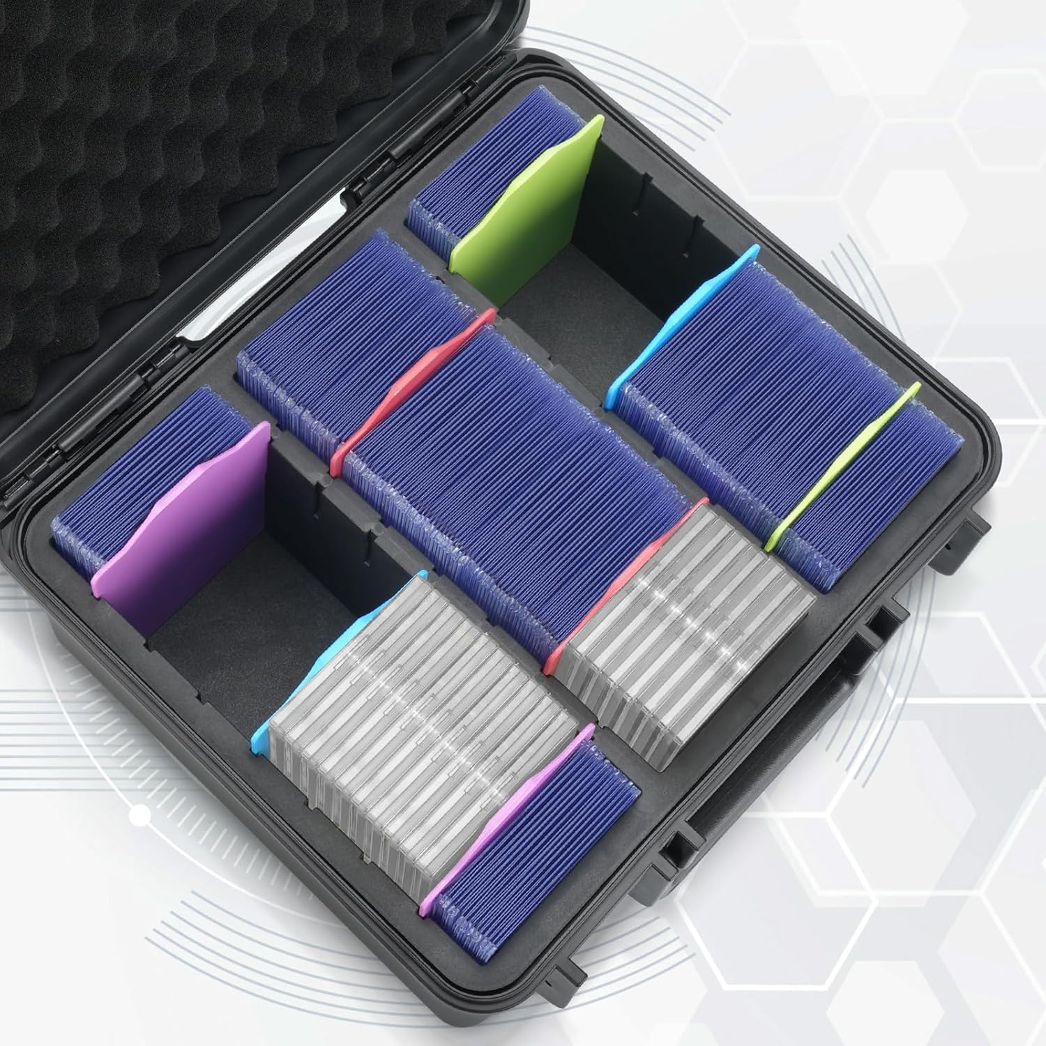 Toploader Storage Box for 3" x 4" 35PT Rigid Card Holder, Hard Shell Case Holds 360 Toploaders, fit Top Loader, Trading Cards, Sport Cards and Magnetic Card Holder