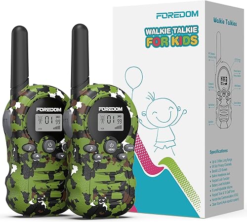 FOREDOM Walkie Talkies para niños Walkie Talkies de largo alcance para niños y niñas de 3 a 12 años de edad, juguetes geniales del ejército, paquete