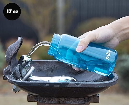 Miniatura 7 de MIRA Botella de agua Tritan de 17 onzas, botella deportiva sin BPA con tapa abatible segura, boquilla para beber de fácil flujo