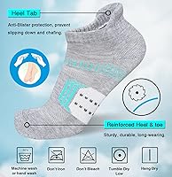 Vista 3 de Calcetines tobilleros acolchados para mujer, cómodos, antiampollas, 5 pares