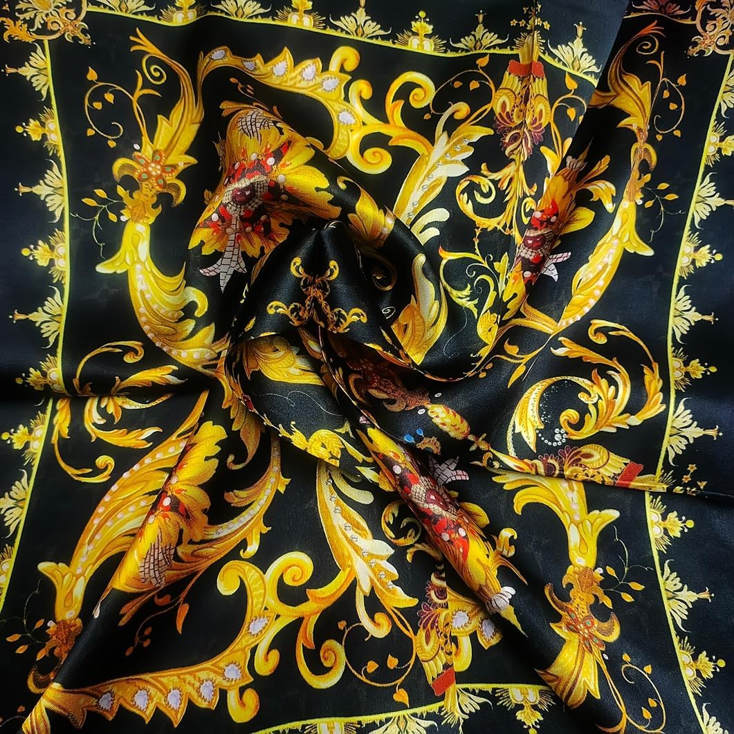 Women 100% Mulberry Silk Neck Scarf Lightweight Digital Print Small Square Scarfs- Neckerchief Gift Packing 21"*21" - Image 9