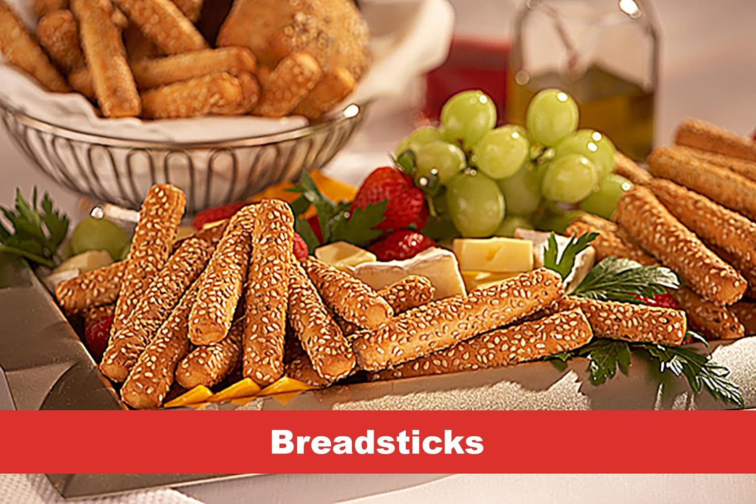 Clown Global Brands Everything Whole Grain Breadsticks | 100-Count Case | Two Breadsticks per Individually Wrapped Pack | No Additives or Preservatives | Baked to Perfection | Healthy Snacking