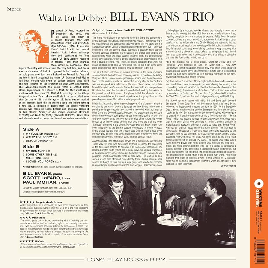 その他 LP Bill Evans Waltz For Debby VIJJ30011 SIDE /00260 Amazon.com: Waltz For Debby: CDs & Vinyl