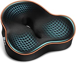 Coccyx Memory Foam Cushion, Ergonomic Seat Cushion for Pressure Relief in Tailbone, Hips and Sciatica, Cushion for Office Chair, Car Seat and Gaming Chairs with Washable Cover
